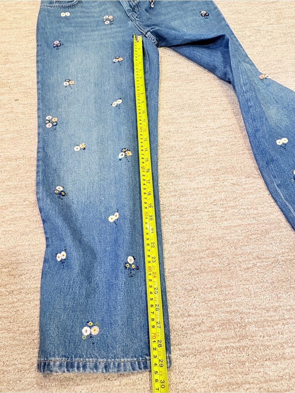 Weekend Max Mara Floral Embellished Cropped Straight Leg Jeans - Picture 10 of 11